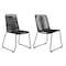 Armen Living Shasta Outdoor Metal and Black Rope Stackable Dining Chair, PK2 LCSHSIBLK - alternate 1